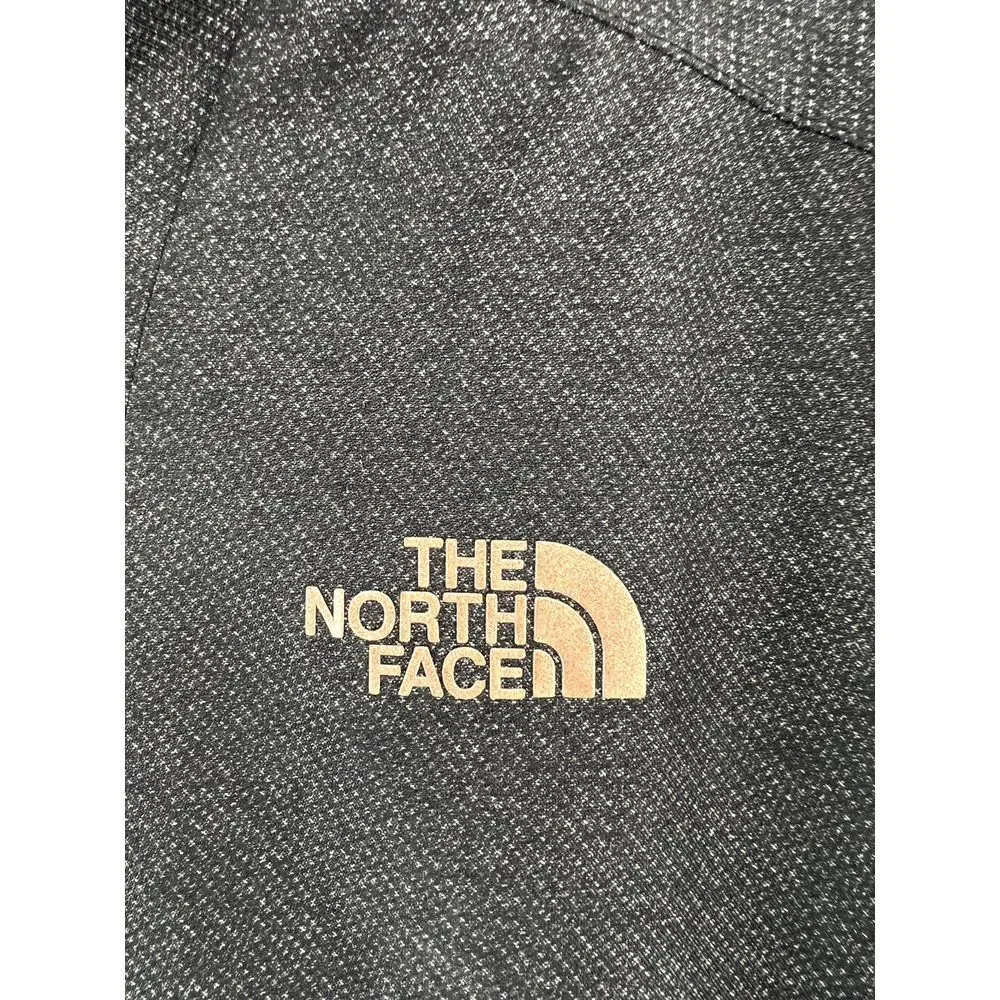 THE NORTH FACE Hoodie Jacket Mens Size S/P Full Zip‎ Black Leather Patch Logo